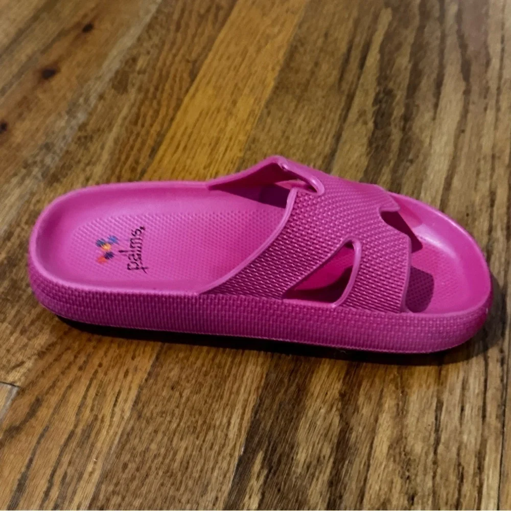 Kids Pink Slide Sandals palms pink size 34